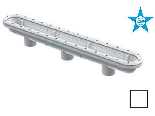 AquaStar 32" Channel Drain Sump for Vinyl/Fiberglass Only | White | 32CDSBV101 | 32CDSBVK101