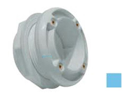 AquaStar 6" Bulkhead Adapter, 2.5" Thread, 2" Socket, with Gaskets and Locking Nut for Fiberglass/Steel | Blue | 6HA25T20S104