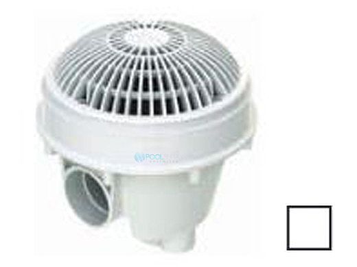 AquaStar 8" Round MoFlow Suction Outlet Cover and Mud Frame with Adjustable Collar | 1-1/2" NPT and 2" Socket | White | 8MFSBAC101