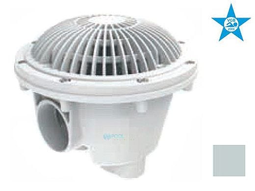 AquaStar 8" Round MoFlow Suction Outlet Cover with Standard Sump for Vinyl and Fiberglass | Light Gray | 8MFSBV103