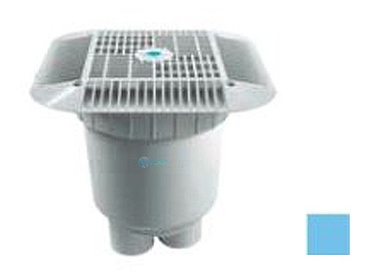 AquaStar 14" Square Grate with 2 Port Double Deep Sump Bucket (VGB Series) | Blue | 914104B