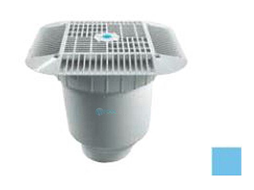 AquaStar 14" Square Grate with Double Deep Sump Bucket with 4" Socket (VGB Series) | Blue | 914104D