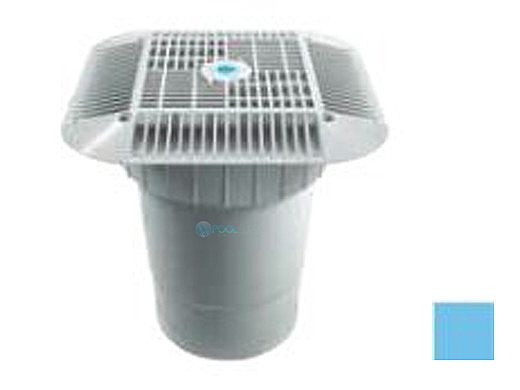 AquaStar 14" Square Grate with Double Deep Sump Bucket with 6" Socket (VGB Series) | Blue | 914104F