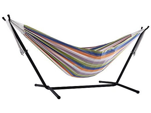 Vivere Double Cotton Hammock with Stand | 9-Foot Retro | UHSDO9-31