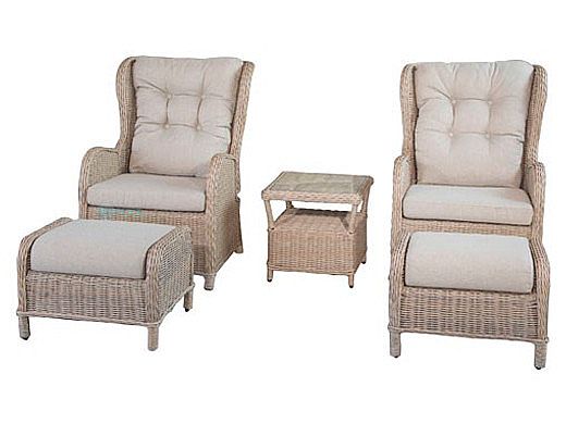 Vivere Southampton Rattan Sofa 5-Piece Conversation Set | Dark Gray | SOUC5-DG