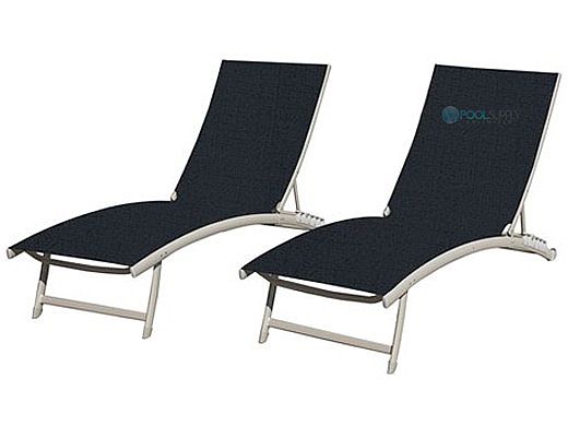 Vivere Clearwater 6-Position 2-Piece Lounger Set | Navy Steel | CWTL2-NS