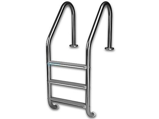 Inter-Fab 4 Step Standard Ladder With Sure-Step Treads | 1.90"? x .049"? Thickness 316L Marine Grade Stainless Steel | L4049S-MG