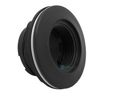 AquaStar Large Wall Fitting with 1 1/2" FPT with Vinyl Gasket and Lock Nut | Black | ES1022V02
