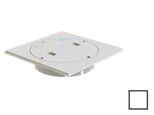 AquaStar Square Skimmer Frame with Round Snap-in Lid and Collar | White | SK65101