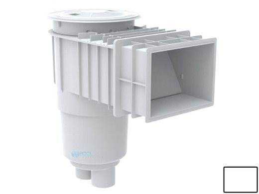 AquaStar Flow Star Standard Skimmer with Flush Face 4" Extension, Float Assembly, Basket, Lid and Collar | White | SKR14101