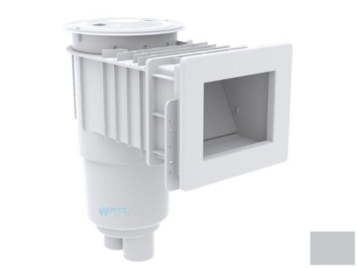 AquaStar Flow Star Standard Skimmer with Narrow 9" Deep Throat, Float Assembly, Basket, Lid and Adjustable Collar for Fiberglass | Light Gray | SKRFFL3N103
