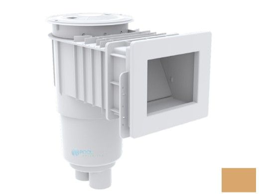 AquaStar Flow Star Standard Skimmer with Narrow 9" Deep Throat, Float Assembly, Basket, Lid and Adjustable Collar for Fiberglass | Tan | SKRFFL3N108