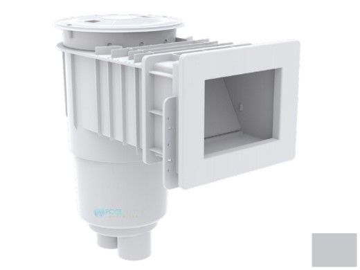 AquaStar Flow Star Standard Skimmer with Narrow 9" Deep Throat, Float Assembly, Basket, Lid and Adjustable Collar for Vinyl | Light Gray | SKRVFL3N103
