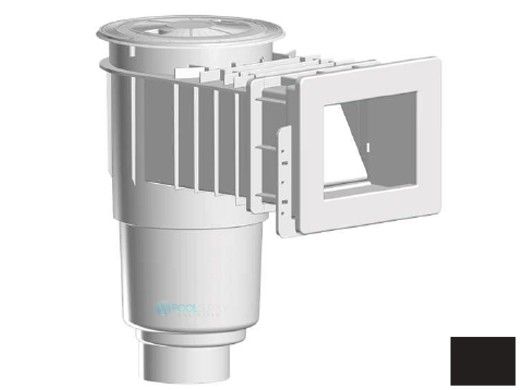 AquaStar Flow Star Standard Skimmer with Narrow 9" Deep Throat, Float Assembly, Basket, Lid and Adjustable Collar with 4" Socket Sump for Vinyl | Black | SKRVFL3N102D