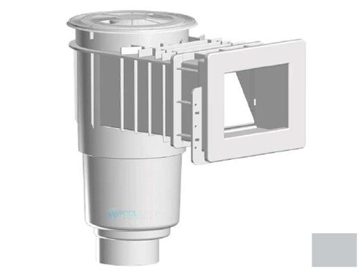 AquaStar Flow Star Standard Skimmer with Narrow 9" Deep Throat, Float Assembly, Basket, Lid and Adjustable Collar with 4" Socket Sump for Vinyl | Light Gray | SKRVFL3N103D