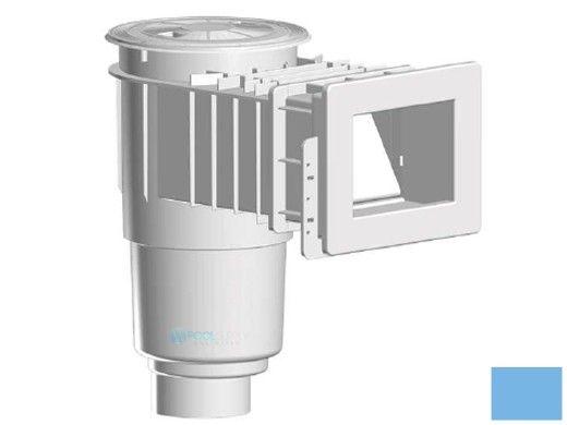 AquaStar Flow Star Standard Skimmer with Narrow 9" Deep Throat, Float Assembly, Basket, Lid and Adjustable Collar with 4" Socket Sump for Vinyl | Blue | SKRVFL3N104D