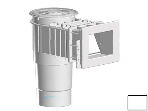 AquaStar Flow Star Standard Skimmer with Narrow 9" Deep Throat, Float Assembly, Basket, Lid and Adjustable Collar with 6" Socket Sump for Vinyl | White | SKRVFL3N101F