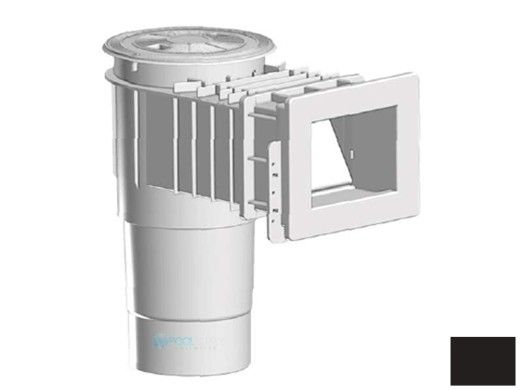AquaStar Flow Star Standard Skimmer with Narrow 9" Deep Throat, Float Assembly, Basket, Lid and Adjustable Collar with 6" Socket Sump for Vinyl | Black | SKRVFL3N102F