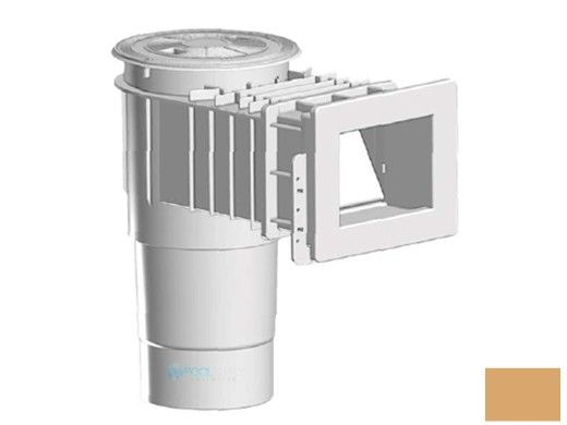 AquaStar Flow Star Standard Skimmer with Narrow 9" Deep Throat, Float Assembly, Basket, Lid and Adjustable Collar with 6" Socket Sump for Vinyl | Tan | SKRVFL3N108F