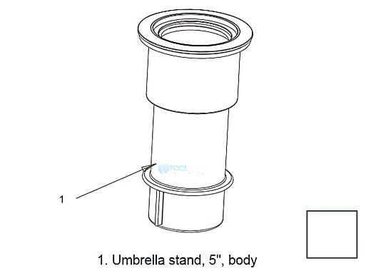 AquaStar 5" Umbrella Stand Only | White | SMUSS101