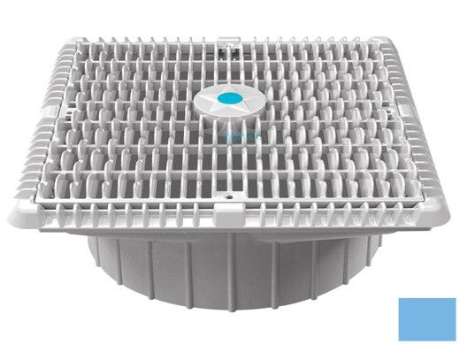 AquaStar 12"X12" Square Wave Suction Outlet and Deep Frame  & Vented Riser Ring | Blue | WAV12WR104A