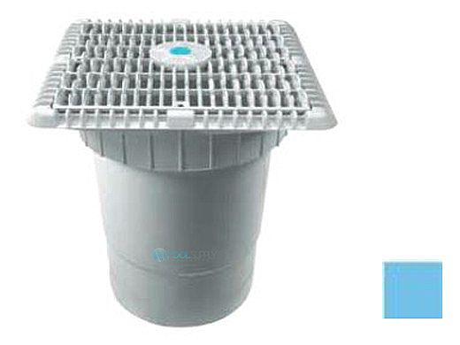 AquaStar 9" Wave Anti-Entrapment Suction Outlet Cover & Vented Riser Ring and Double/Deep Frame with 6'' Socket Sump Bucket | Blue | WAV9WR104F