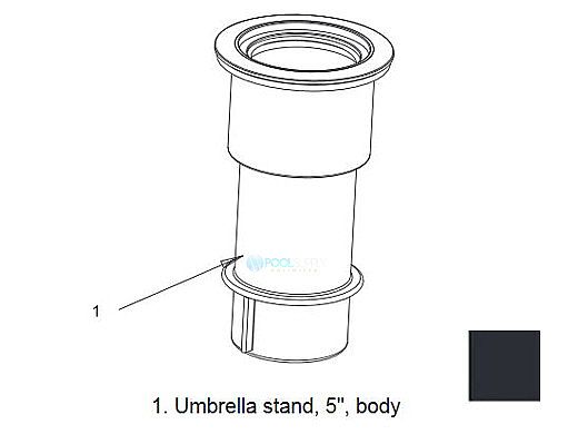 AquaStar 5" Umbrella Stand Only | Black | SMUSS102