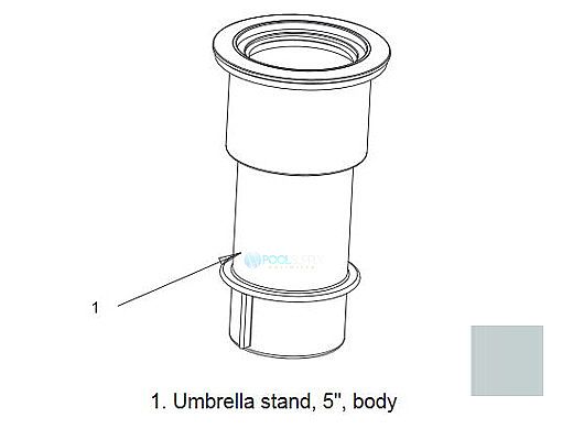 AquaStar 5" Umbrella Stand Only | Light Gray | SMUSS103