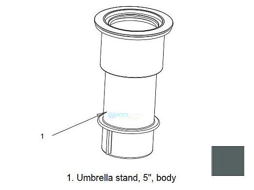 AquaStar 5" Umbrella Stand Only | Dark Gray | SMUSS105