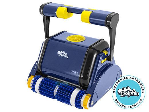 Maytronics Dolphin H 80 Commercial Class Inground Robotic Pool Cleaner with Remote & Caddy | 9999399-H80