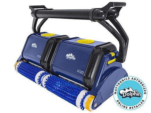 Maytronics Dolphin H 120 Commercial Class Inground Robotic Pool Cleaner with Remote & Caddy | 9999353-H120