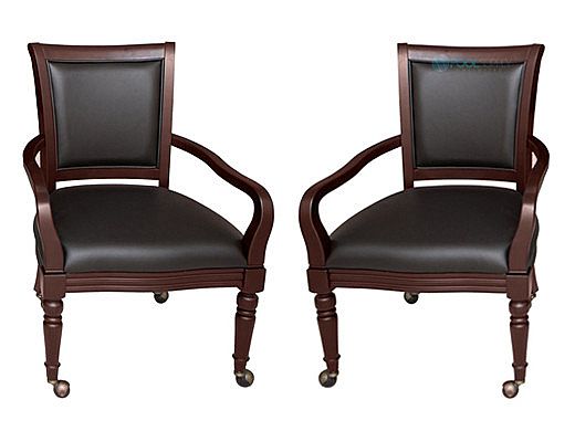 Hathaway Bridgeport Poker Game Chairs | Pair | Walnut Finish  | NG2348WC