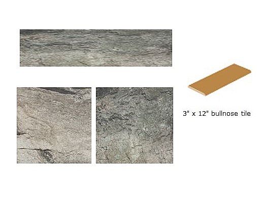 National Pool Tile Firestone 3x12 Bullnose Series Trim Tile | Gray | FRST-GRAY SBN