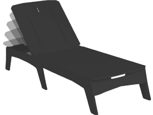 Ledge Lounger Mainstay Collection Chaise | Black with White Cushion | LL-MS-C-BK 12110-43-301