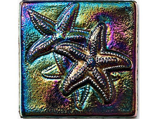 National Pool Tile Deco Accent Glass Tiles 4x4 Starfish | Rainbow | OCN-RNSTARFISH
