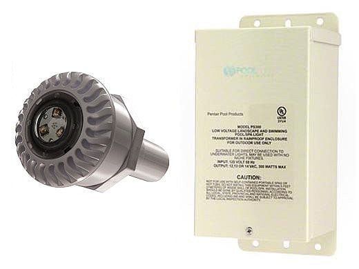 Pentair Color GloBrite Fiberglass Light Combo | 1 Color GloBrite 100', 300W Transformer & 1 Fiberglass Niche | 620051