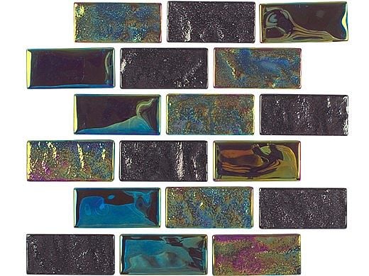 National Pool Tile Equinox 1x2 Glass Tile | Multicolor | EQX-AURORA1X2