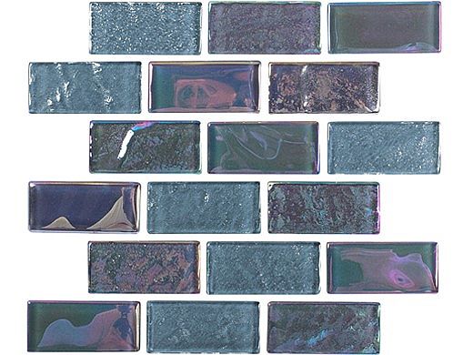 National Pool Tile Equinox 1x2 Glass Tile | Black Steel | EQX