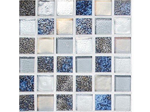 National Pool Tile Pacific Palisades Series 1x1 Glass Tile | Blue Grey | PFS-SEASHORE