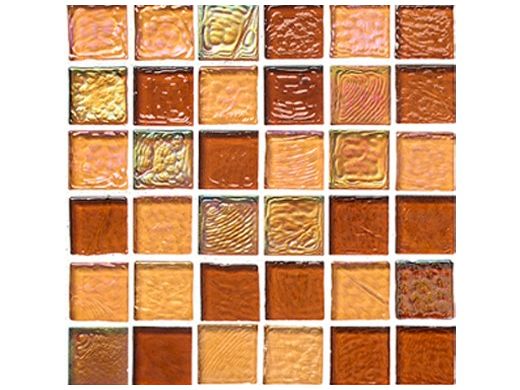 National Pool Tile Sea Ice Series 1x1 Glass Tile | Amber | ICE-AMBER