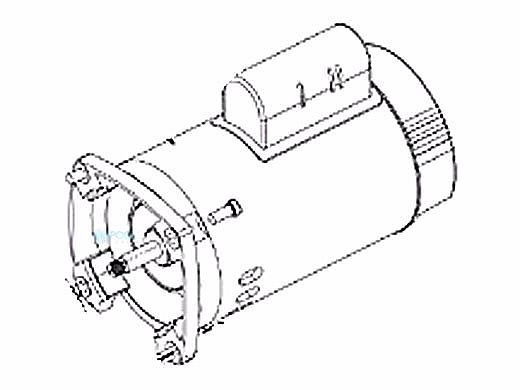 Pentair Motor Square Flange | Single Speed | 115/230V 0.75HP | Black | 355021S