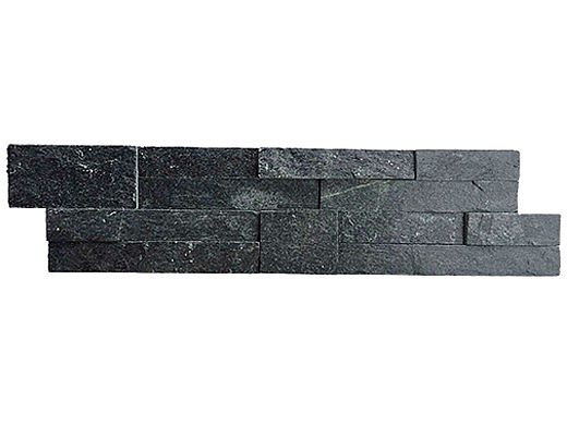 National Pool Tile Natural LedgerStone 6x24 | Black Quartz | 130115