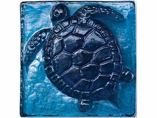 National Pool Tile Deco Accent Glass Tiles 4x4 Turtle | Bondi Iridescent | OCN-BI TURTLE
