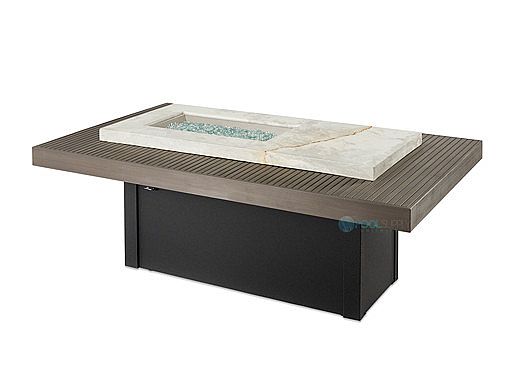 Outdoor GreatRoom Boardwalk Linear Gas Fire Pit Table | BOARDWALK