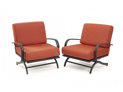 Outdoor GreatRoom Chat Rocking Chairs | Papaya Cushions | CFP42-RCH-P