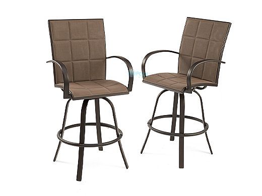 Outdoor GreatRoom Empire Barstools | Taupe Padded Sling | EMPIRE-BAR