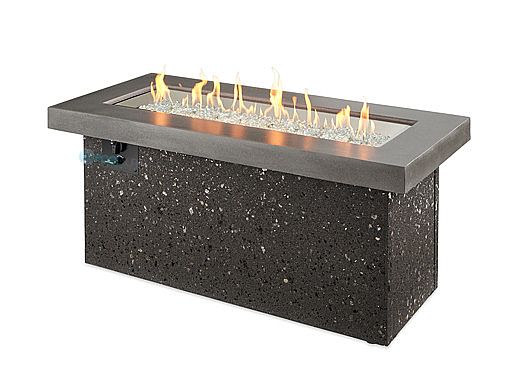 Outdoor GreatRoom Grey Key Largo Linear Gas Fire Pit Table | KL-1242-MM