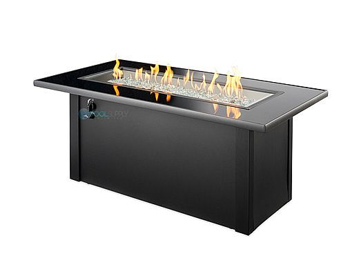 Outdoor GreatRoom Monte Carlo Linear Gas Fire Pit Table | MCR-1242-BLK-K