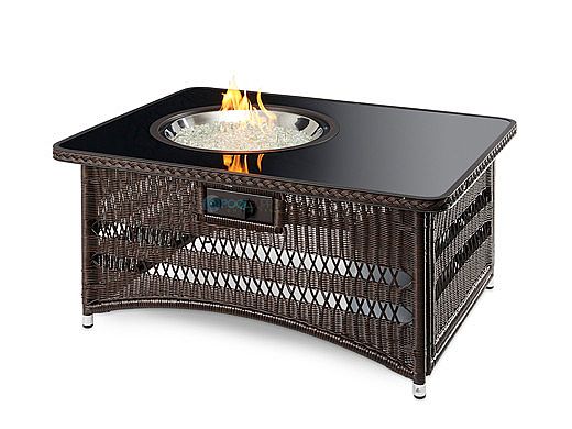 Outdoor GreatRoom Naples Rectangular Gas Fire Pit Table | NAPLES-CT-B-K