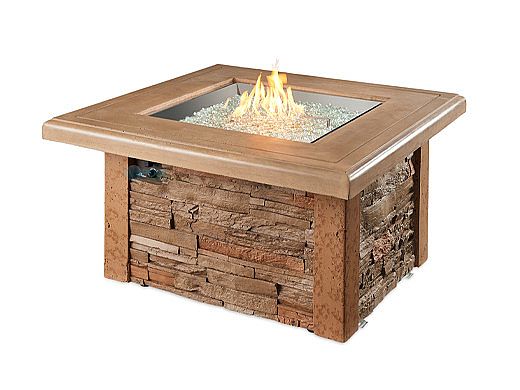 Outdoor GreatRoom Sierra Square Gas Fire Pit Table | SIERRA-2424-M-K